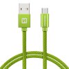 SWISSTEN datový kabel USB-A / micro USB, s textilním opletem, délka 0,2 m