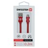 SWISSTEN datový kabel USB-A / micro USB, s textilním opletem, délka 0,2 m