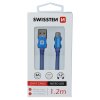SWISSTEN datový kabel s textilním opletem, USB-A / micro USB, délka 1,2 m