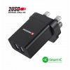 SWISSTEN Síťový adaptér 2x USB 10,5W pro UK zásuvku černý
