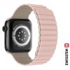 SWISSTEN řemínek pro Apple Watch silikonový, magnetický, 38 / 40 / 41 mm (Barva bílá/cappuccino)