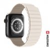 SWISSTEN řemínek pro Apple Watch silikonový, magnetický, 38 / 40 / 41 mm (Barva bílá/cappuccino)