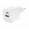 SWISSTEN Síťový adaptér GaN 1x USB-C 20W PD a 1x USB-A 18W QC (Barva Černá)