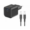 adapter GaN 20W USB C PD a kabel USB C:USB C cerny 1