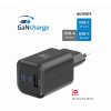 adapter GaN 2x USB C 65W PD a 1x USB A 18W QC cerny 3
