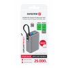 SWISSTEN Cestovní powerbanka 25000 mAh (96.25Wh) 100 W s integrovaným kabelem USB-C, šedá