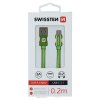 SWISSTEN datový kabel textile USB / USB-C 0,2 m