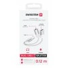 SWISSTEN Nabíjecí audio adaptér textilní USB-C (samec) / USB-C (samice) a 3,5mm AUX, délka 0,12 m