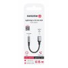 AUDIO ADAPTÉR –  LIGHTNING  (samec) – SWISSTEN TEXTILE / 3,5mm AUX 0,15 M ČERNÝ