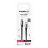 DATOVÝ KABEL SWISSTEN TEXTILE II USB-C / USB-C 1,5 M ČERNÝ