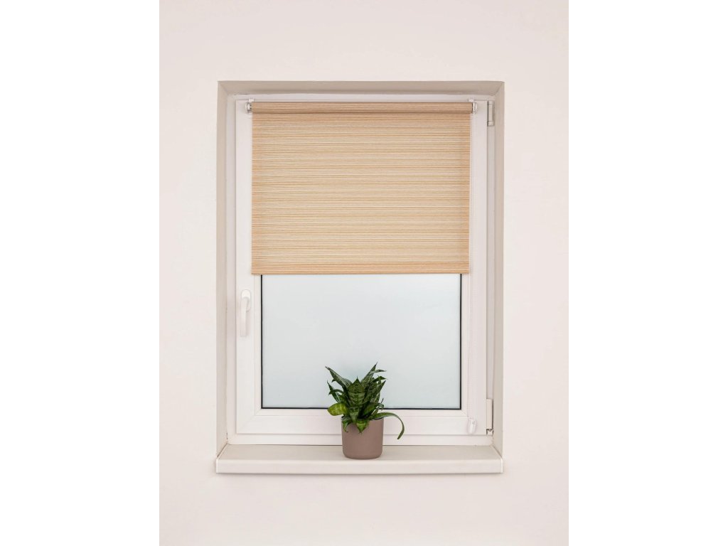 Stínící roleta Prestige písková-bílá n.14 68x210 cm
