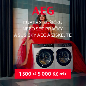 AKCE CASHBACK AEG na vybrané sušičky, pračky kombinované se sušičkou a sety pračka a sušička