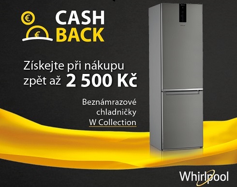 AKCE CASHBACK WHIRLPOOL až do výše 2500 Kč na chladničky W-Collection