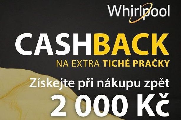 Akce: Cashback – 2 000 Kč na extra tiché pračky Whirlpool