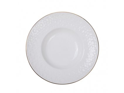 16489 nippon white gold rim deep plate 25 8cm 300ml stripe 3 24