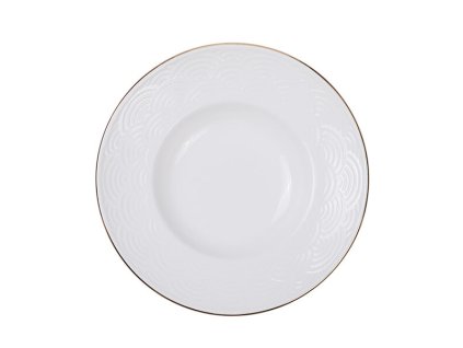 16492 nippon white gold rim deep plate 25 8cm 300ml wave 3 24