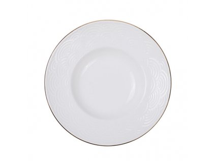 16516 nippon white gold rim deep plate 13cm 50ml wave 6 48