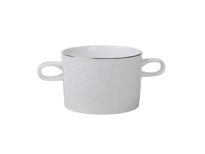 16576 nippon white gold rim soupbowl 9x6 5cm 300ml wave 6 48