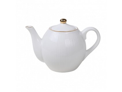16582 nippon white gold rim round teapot 16 5x11cm 400ml lines 1 18