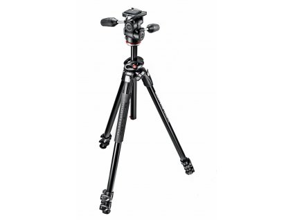 144957 4 manfrotto 290 dual aluminium 3 section tripod kit with 804 3 way head