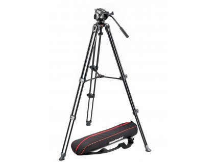 145116 2 manfrotto tripod with fluid video head lightweight with side lock