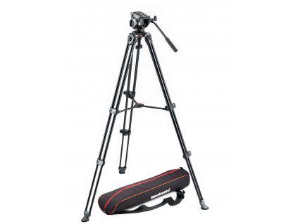 Manfrotto Tripod with fluid video head Lightweight with Side Lock