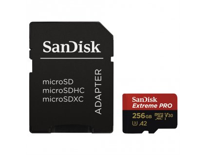 167340 5 sandisk extreme pro microsdxc 256 gb 170 mb s a2 c10 v30 uhs i u3 adapter