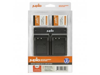 206866 set jupio 2x lp e17 1100mah usb dualna nabijacka