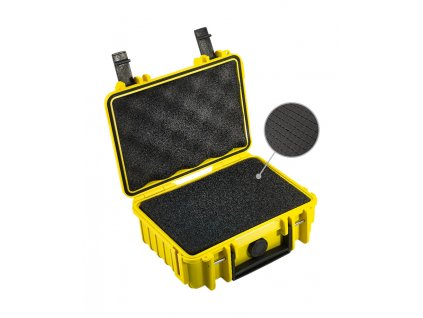 208828 bw outdoor case type 500 yellow with foam insert