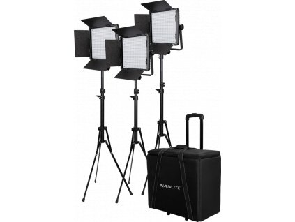 Nanlite 3 light kit 600DSA Case and Light Stand