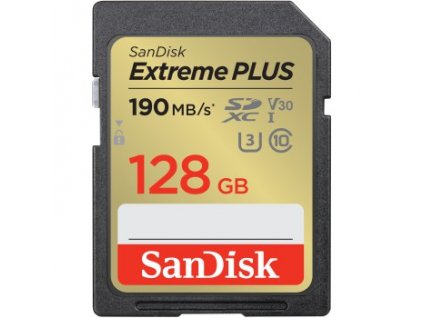 SanDisk Extreme PLUS 128 GB SDXC, UHS-I, Class 10, U3, V30