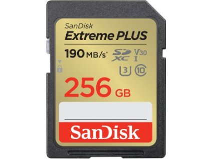 SanDisk Extreme Plus 256 GB SDXC, UHS-I, Class 10, U3, V30