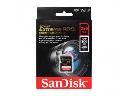 SanDisk Extreme PRO 256 GB SDXC 300 MB/s UHS-II, Class 10, U3, V90