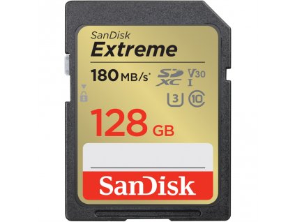 SanDisk Extreme 128 GB SDXC Memory Card 180 MB/s, UHS-I, Class 10, U3, V30