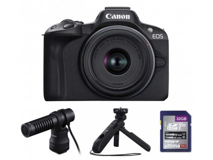 Canon EOS R50 + RF-S 18-45 mm f/4.5-6.3 IS STM Creator Kit, čierny  + virtual kit cashback