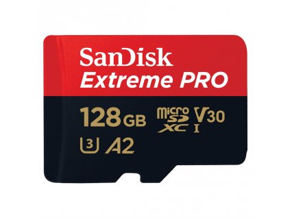 SanDisk Extreme PRO microSDXC 128 GB + SD Adapter 200 MB/s and 90 MB/s A2 C10 V30 UHS-I U3