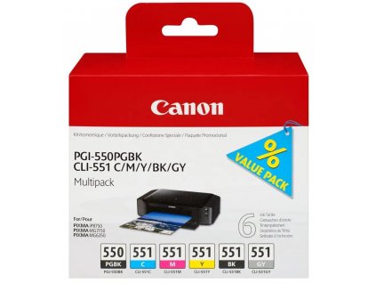 Canon cartridge PGI-550PGBk + CLI-551C/M/Y/Bk/GY multipack