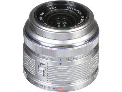 Olympus M.Zuiko Digital 14-42 mm f/3.5-5.6 II R strieborný
