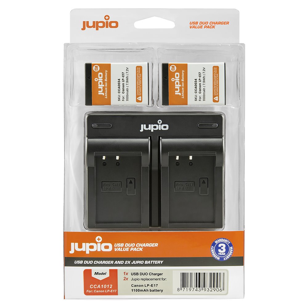 Set Jupio 2x LP-E17 1100mAh + USB duálna nabíjačka