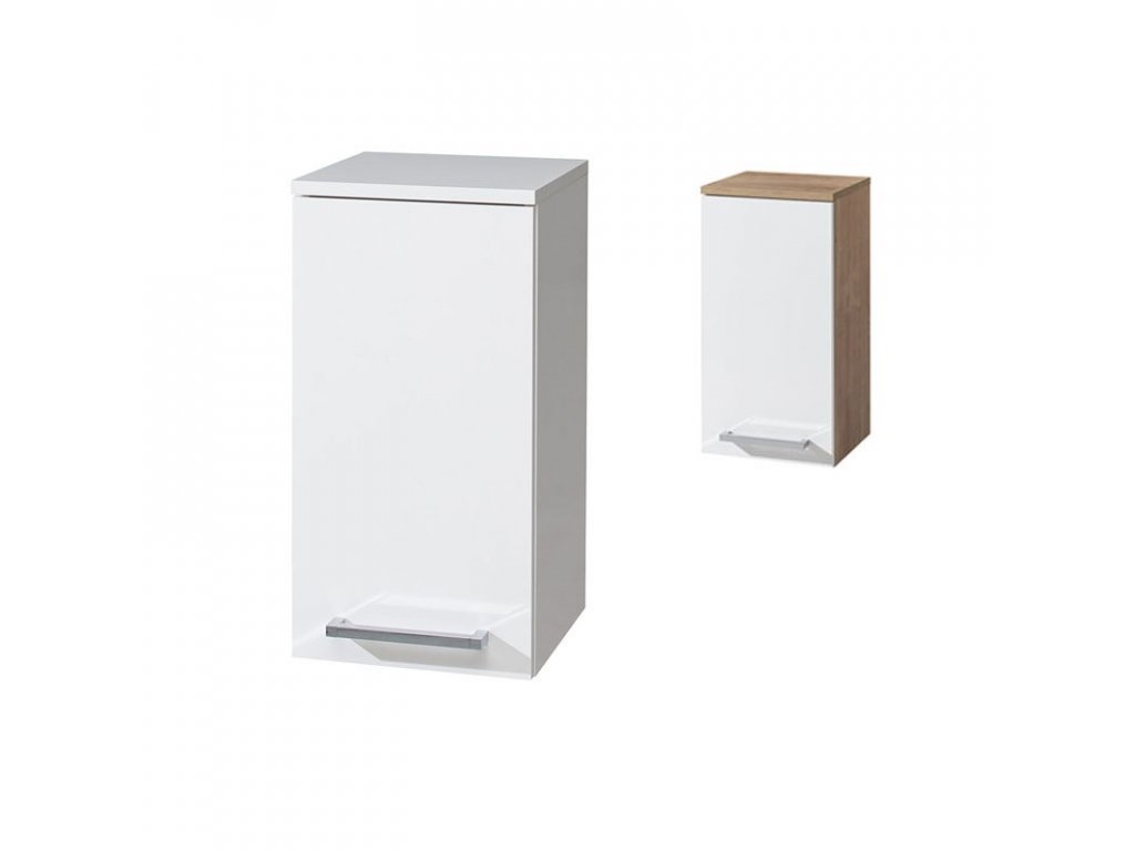 Bino koupelnová skříňka horní, 63 cm, P/L, bílá, dub