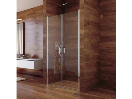 Sprchové dveře, Lima, dvoukřídlé, lítací, chrom ALU, sklo