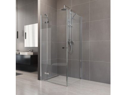 Sprchový kout, Novea, čtverec, chrom ALU, sklo Čiré, dveře levé a pevný díl