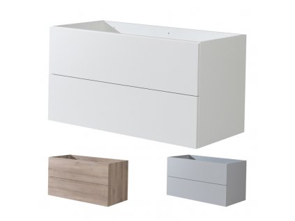 Aira, koupelnová skříňka 101 cm, bílá, dub, šedá