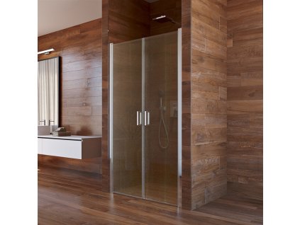 Sprchové dveře, Lima, dvoukřídlé, lítací, chrom ALU, sklo Point