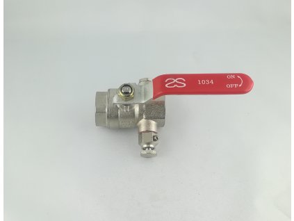 Guľový ventil s odvodnením  FF 3/4" PN25 - páka
