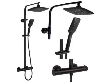 Sprchová sada s termostatom REA TOM - matná čierna