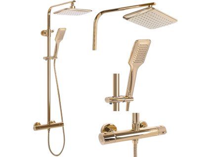 Sprchová sada s termostatom REA TOM - zlatý