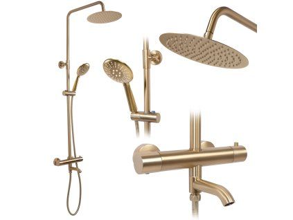 Sprchový set s termostatom REA LUNGO Gold Brush