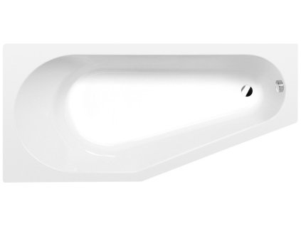 TIGRA L asymetrická vaňa 170x80x46cm, biela