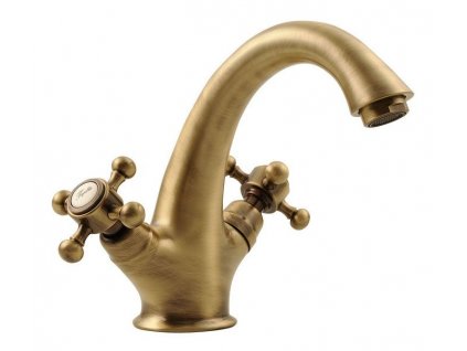 ANTEA stojánkova umývadlová batéria vysoká s výpusťou, bronz